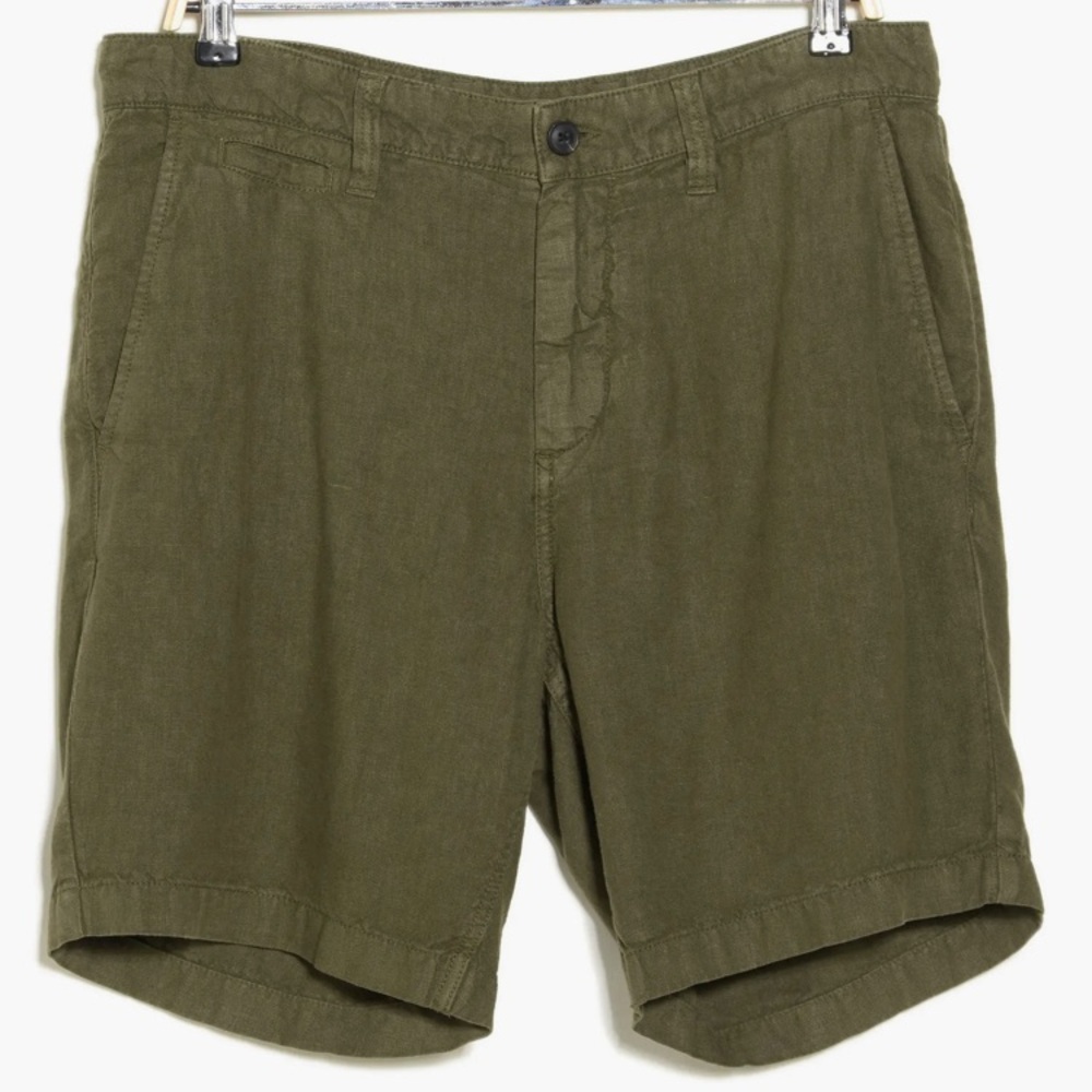 John Varvatos Men's Johnny Flat Front Shorts Olive Green Size 30 - Picture 3 of 9